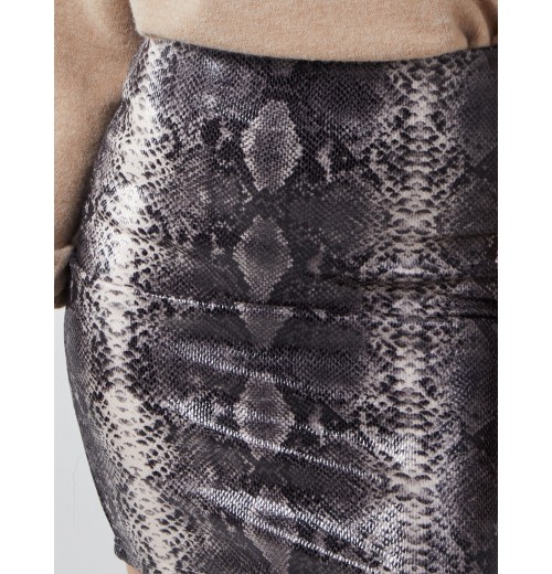 Snake Skin Faux Leather Skirt