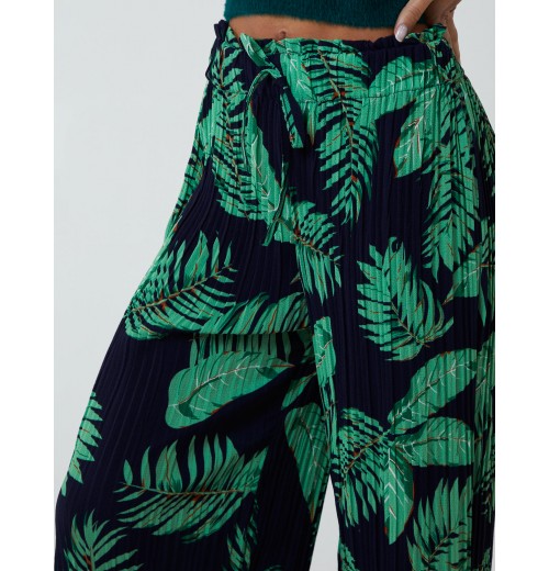 Tropical Print Elasticated Waist Culotte