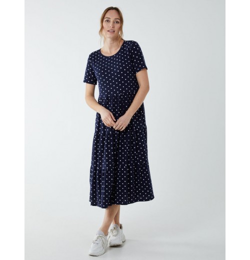 Tiered Smock Midi Dress