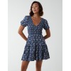 Shirred Bust Mini Dress With Puff Sleeve