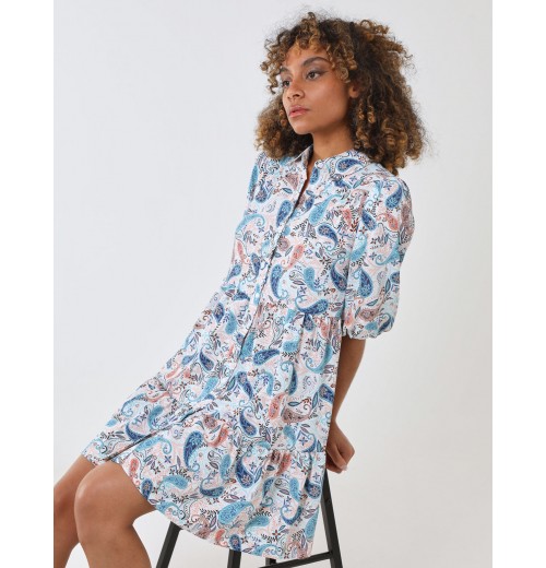 Trapeze Tiered Shirt Dress