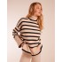 Wide Stripe Roll Neck Jumper