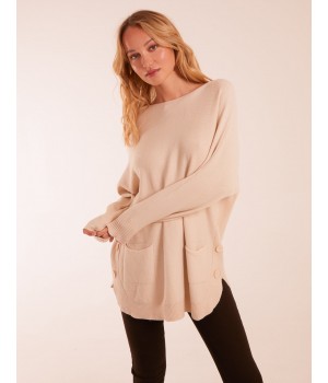 Pocket Slash Neck Jumper