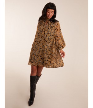 Keyhole Long Sleeve Swing Dress