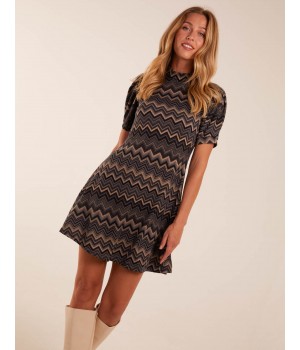 Zig Zag Printed Smock Mini Dress