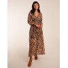 V Neck Animal Print Maxi Dress