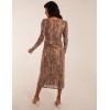 Snake Print Plisse Twist Front Dress