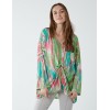 Twist Front Abstract Long Sleeve Top