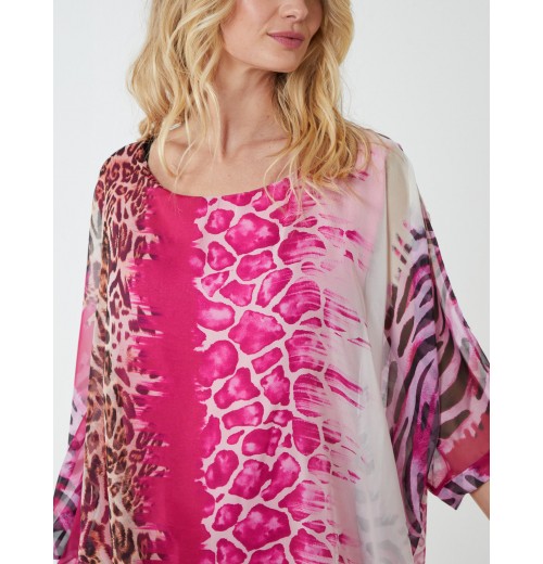 Silk Like Leopard Oversize Top