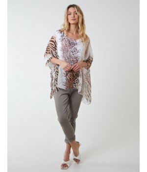 Silk Like Leopard Oversize Top