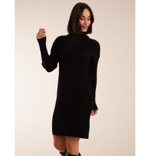 Rib Knitted Roll Neck Jumper Dress