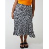 Curve Asymmetric Seam Midi Skirt