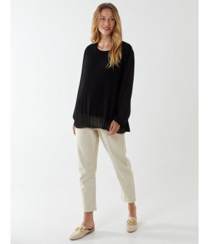 Long Sleeve Pleated Top