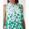 Sleeveless Polka Dot Top With Tie Neck