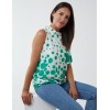 Sleeveless Polka Dot Top With Tie Neck