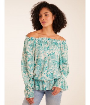 Butterfly Floral Print Gypsy Chiffon Blouse