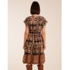 Tiered Crossover Printed Dress